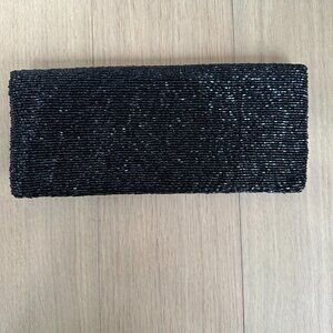 Tiana Designs Black Beaded Clutch